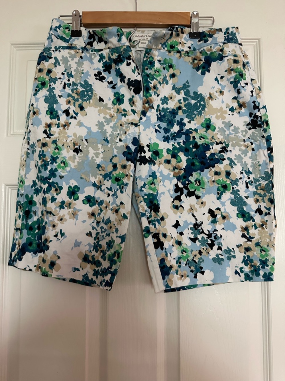 Coldwater Creek Floral Print Shorts โ Blue, Green & Cream